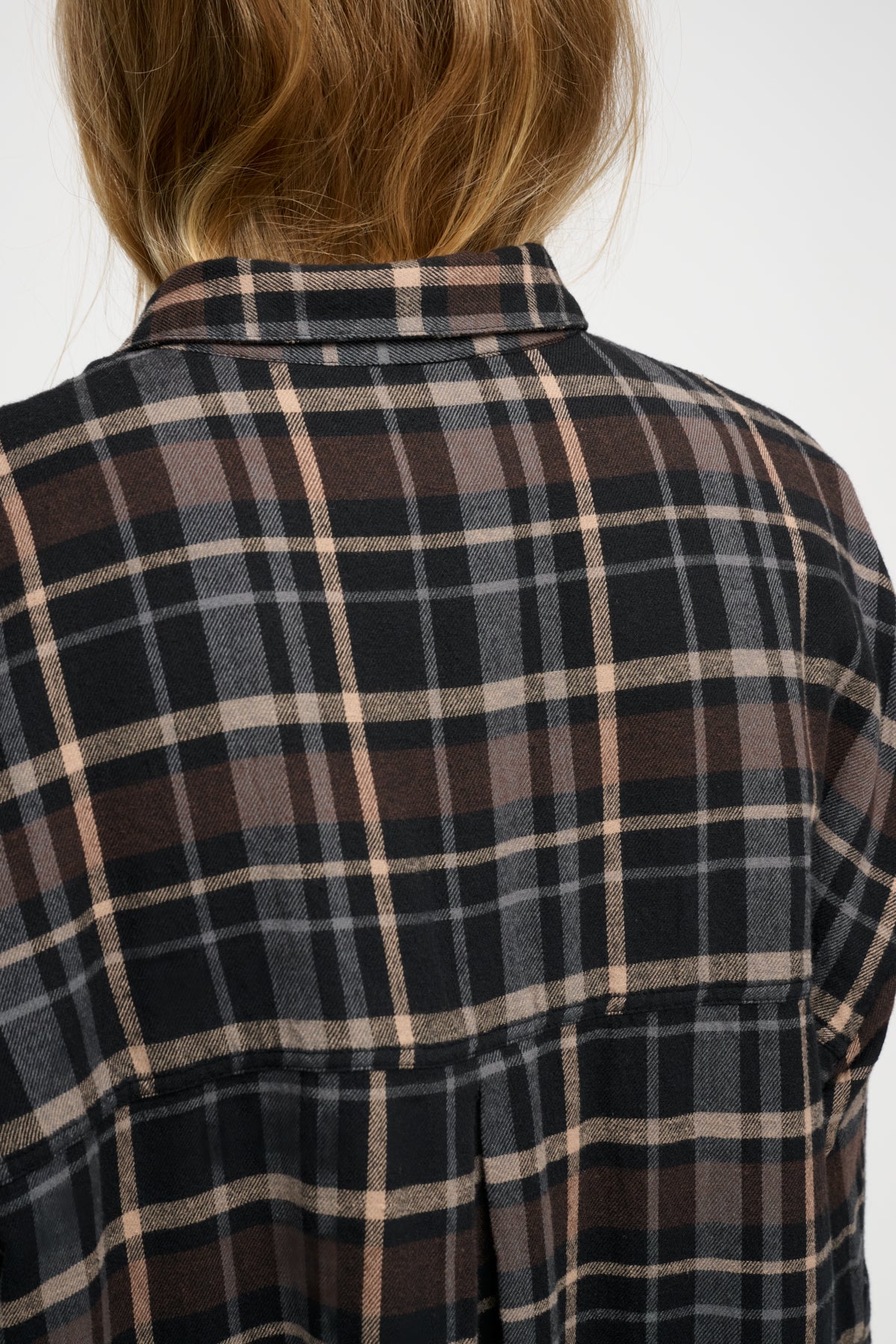 Floret Check skjortekjole - brun/sort